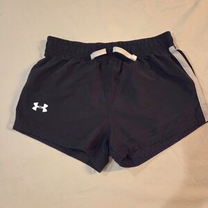 Under Armour Girl's Black Athletic Running Shorts, Youth Large
